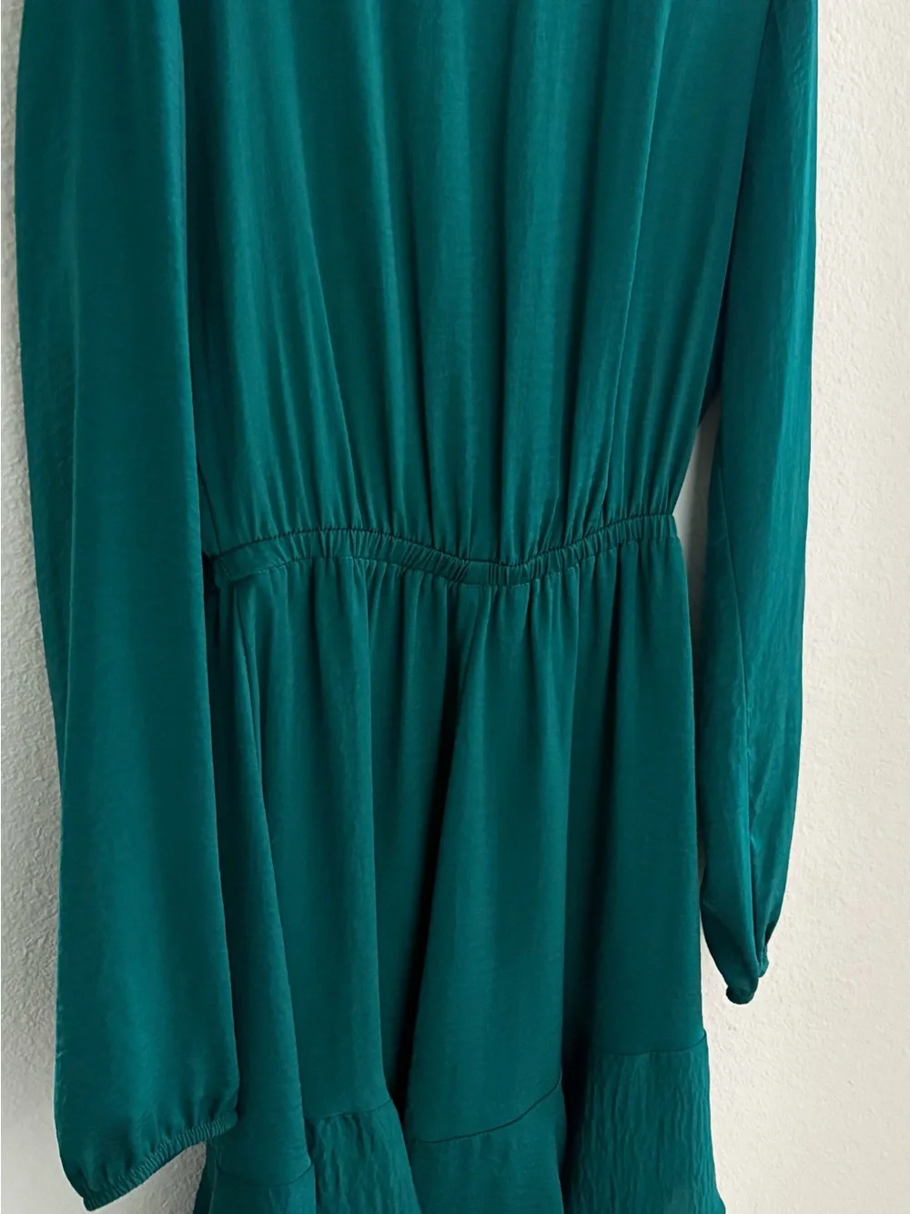 Express Teal Green Ruffled Mini Dress - Picture 2 of 2